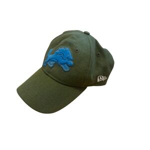 Detroit Lions NFL New Era 9Twenty Baseball Cap Olive Green Blue Logo Wool